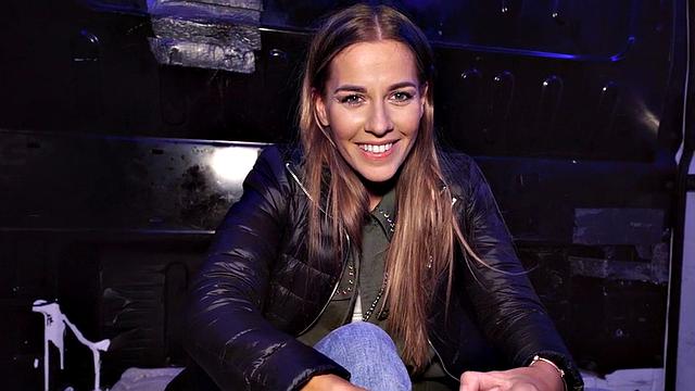 Blindfolded cutie with oiled booty fucks fake priest