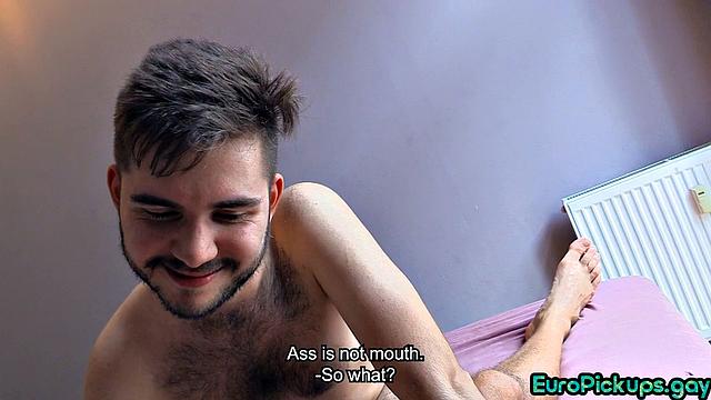 Hairy guy buttfucked by stranger