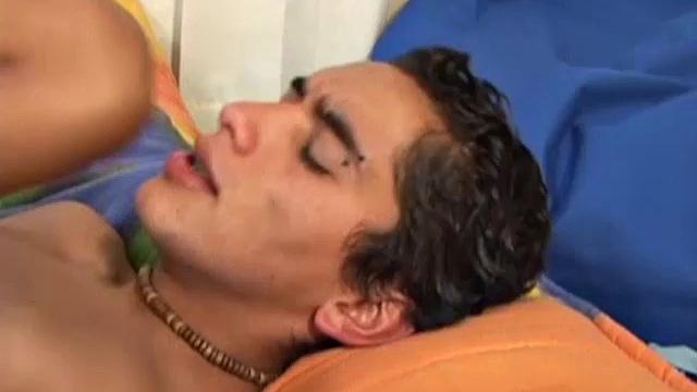 Brad is working on the car, but Alfonso wants to fuck, and his big uncut cock is too much of a temptation. We jump to the bedroom, where Brad gets those pants down and his lips wrapped around Alfonso's already hard monster.