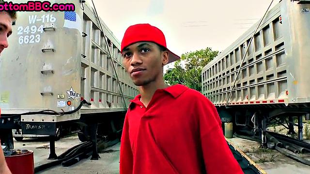 Real amateur black thug gets his asshole banged outdoors