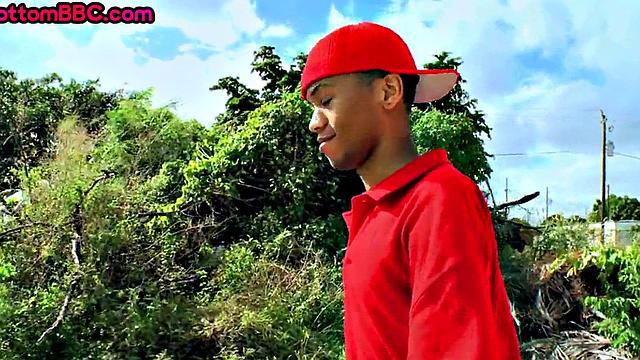 Real amateur black thug gets his asshole banged outdoors