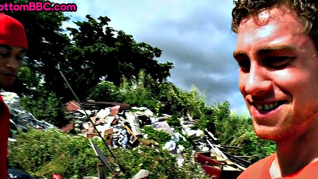 Real amateur black thug gets his asshole banged outdoors