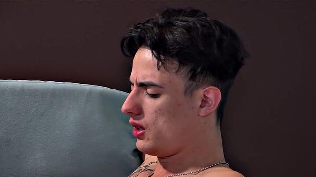 Sky and Leon making out on the sofa, getting naked and enjoying a raw ride.