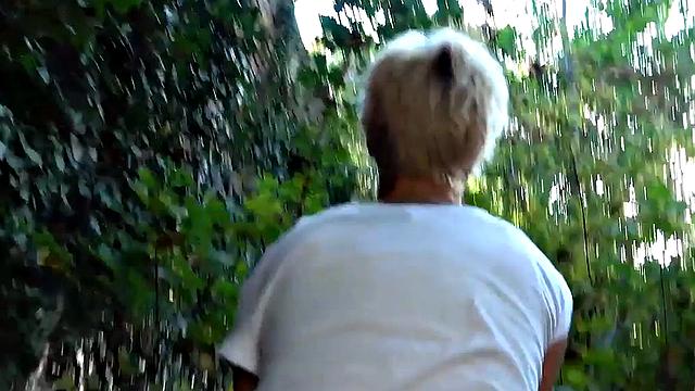 German sex date MILF fucked outdoors in real POV