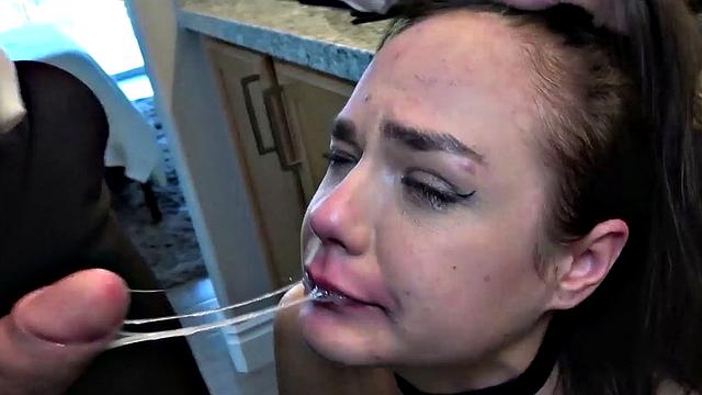 Fancy English whore rammed in pussy and mouth