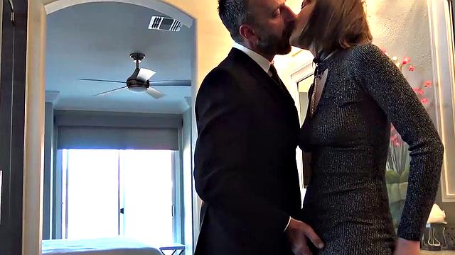 Fancy English whore rammed in pussy and mouth