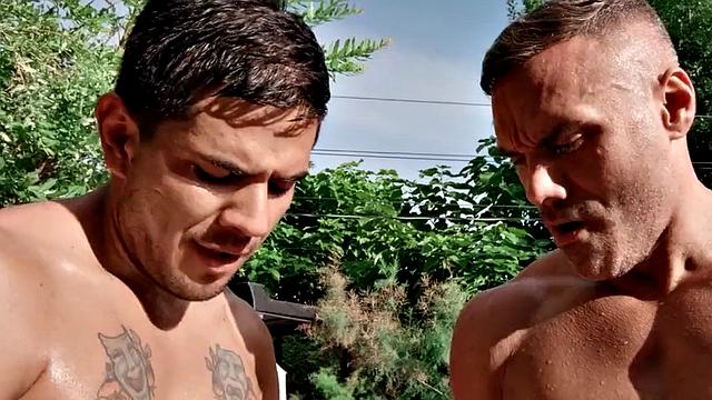 Straight 3some guys facial jizzed in gay compilation