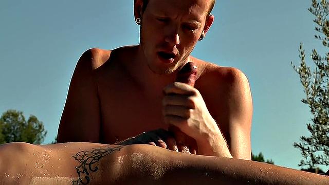 Wanking His Big Cock To A Fountain Of Cum! - Charley Cole &amp;amp; Sean Taylor
