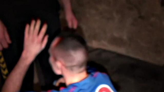 Sportive stud doggystyle fucked in basement by trainer