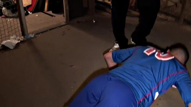 Sportive stud doggystyle fucked in basement by trainer