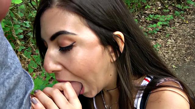 Young park ranger deepthroats and gets drilled in the forest