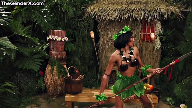 Stunning ladyboy gets analsmashed