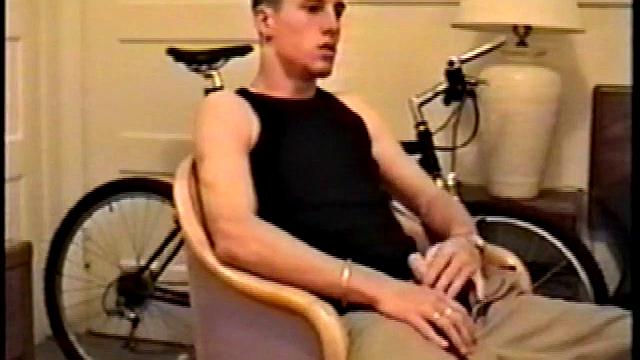 Adam reveals toned skater boy body and kicks back for a much needed jerk off. He wraps his fist around his limp meat, strokes, and fingers his ass to get fully hard.