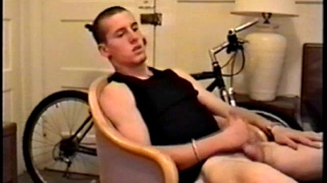 Adam reveals toned skater boy body and kicks back for a much needed jerk off. He wraps his fist around his limp meat, strokes, and fingers his ass to get fully hard.