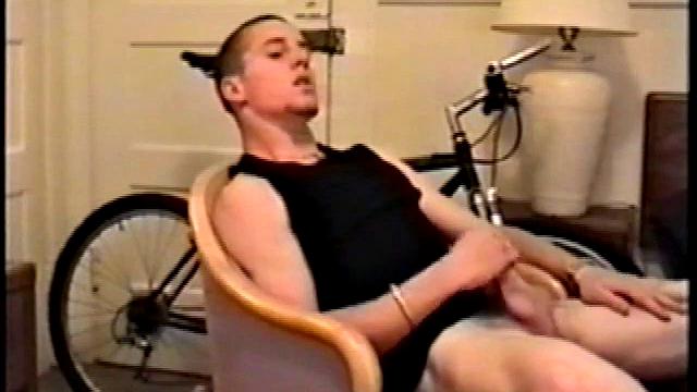 Adam reveals toned skater boy body and kicks back for a much needed jerk off. He wraps his fist around his limp meat, strokes, and fingers his ass to get fully hard.