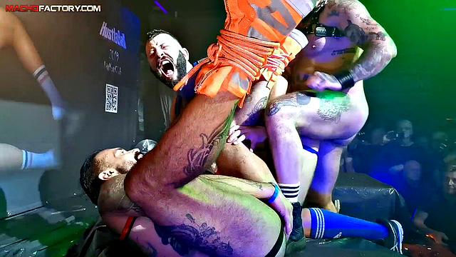 macho factory studs put on a live public fuck show at hustlaball 2019