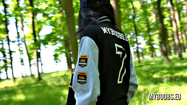 Busty Milf Shione Cooper Smoking And Masturbating In Park