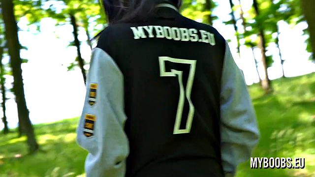 Busty Milf Shione Cooper Smoking And Masturbating In Park