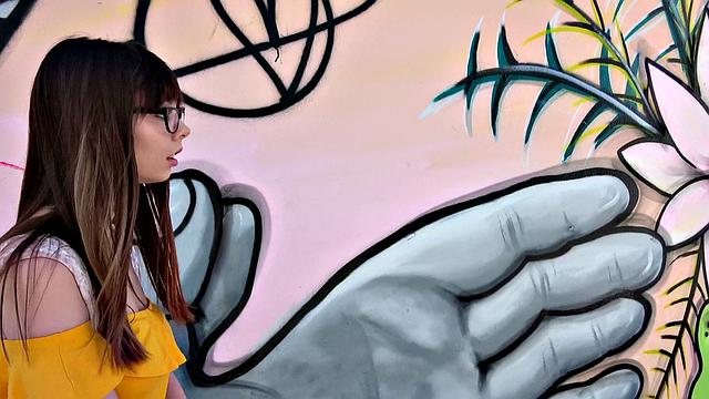 Nerdy Cutie Straddles a Massive Cock and Gives a Handjob in Standing Sex