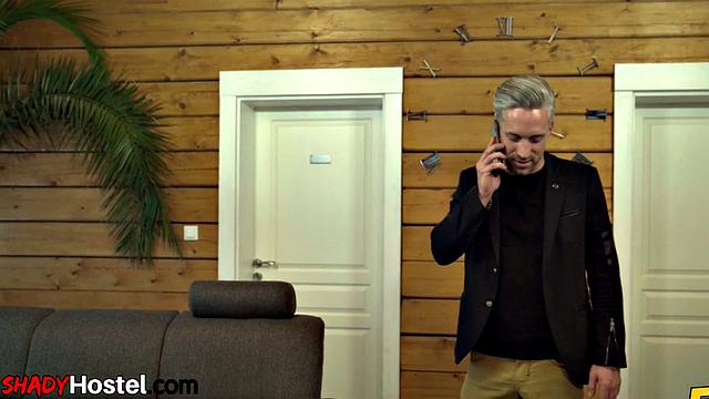 Backpacker hostel enjoying 3way