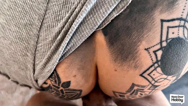 Frustrated Redhead With Tattoos Deepthroats And Gets Asshole Fucked