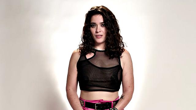 Cute babe teasing with vibrator