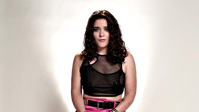 Cute babe teasing with vibrator