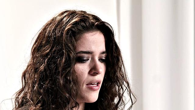 Cute babe teasing with vibrator