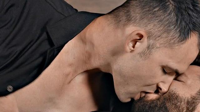 Hairy buffed bearded god sucked by hunk