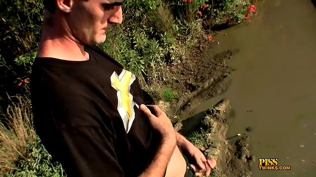 Duke Pissing Outdoors - Duke