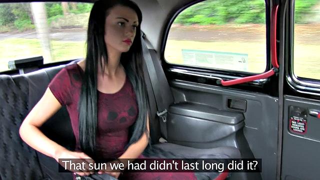 Cheating Brunette Gets Her Pussy Pounded By Cabbie's Older Cock