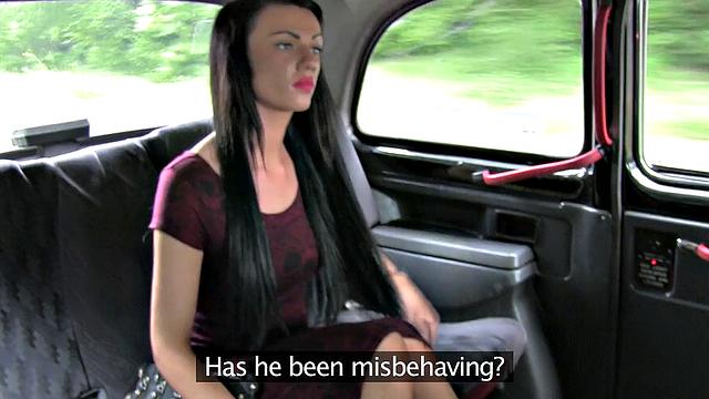 Cheating Brunette Gets Her Pussy Pounded By Cabbie's Older Cock