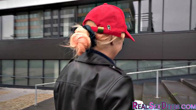 Public inked amateur rides cock