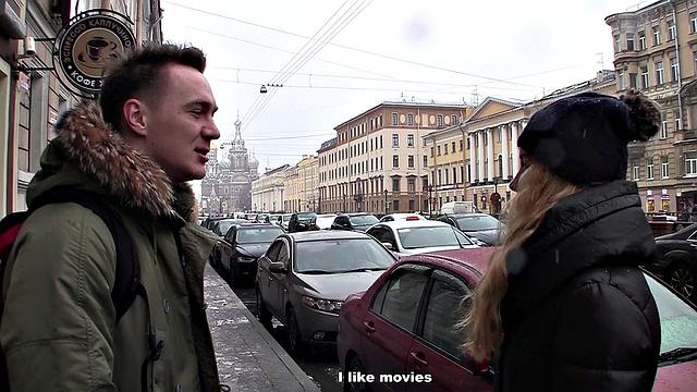 Sweet brunette tackles two steely peckers