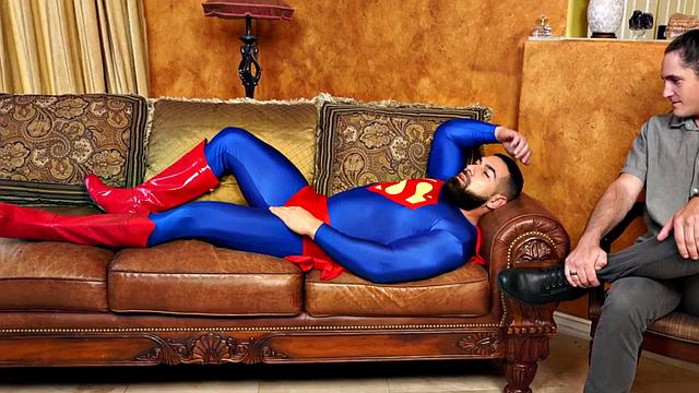 Buff superheroes sucking after bareback in couple