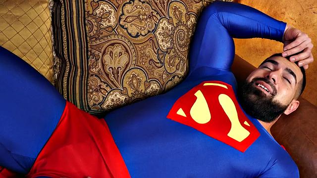 Buff superheroes sucking after bareback in couple