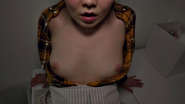 Picked up shy Asian riding cowgirl in washing room