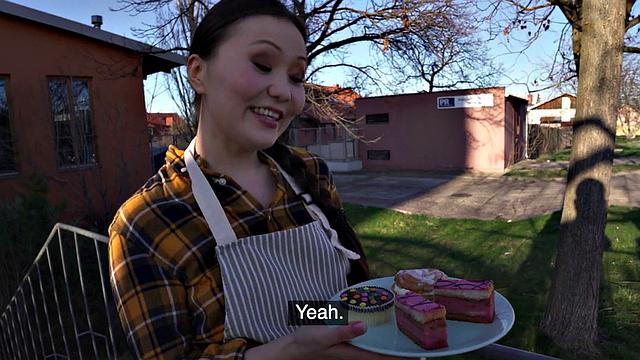 Picked up shy Asian riding cowgirl in washing room