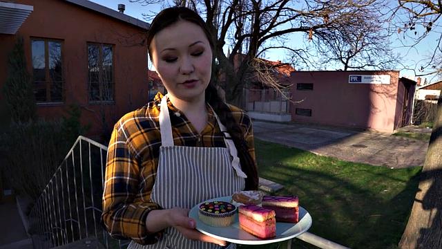 Picked up shy Asian riding cowgirl in washing room