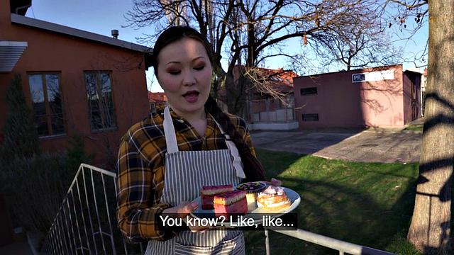 Picked up shy Asian riding cowgirl in washing room