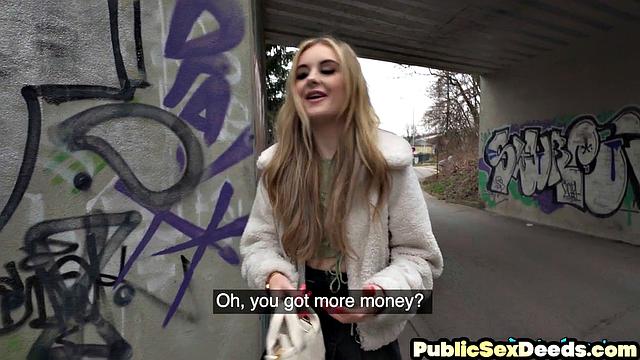 Pulled cock-loving blondie doggy styled