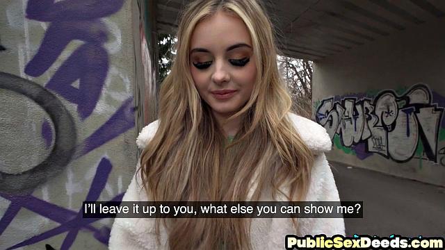 Pulled cock-loving blondie doggy styled