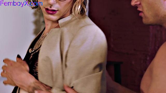 Upskirt geeky trap throatfucked