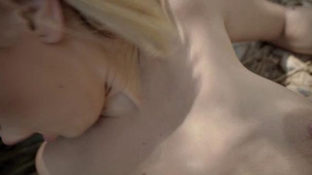 Blonde Spanish beauty pulled and banged outdoors for cash