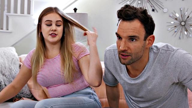 Asian beauty with tattoos takes it like a champ on the couch