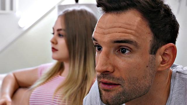 Asian beauty with tattoos takes it like a champ on the couch