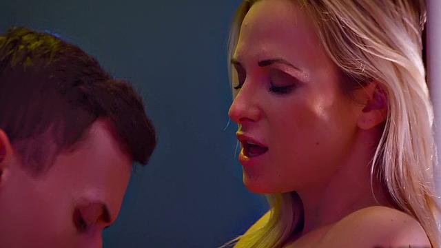 Czech babe with tattoos and ball licking skills gets fucked in the ass and handjobs