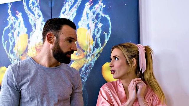 OUT OF THE FAMILY - Hot Masseuse Aiden Ashley Shows Stepbrother How To Do A NURU Massage