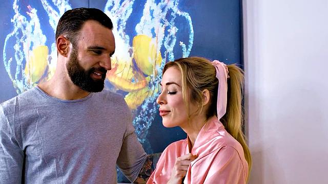 OUT OF THE FAMILY - Hot Masseuse Aiden Ashley Shows Stepbrother How To Do A NURU Massage