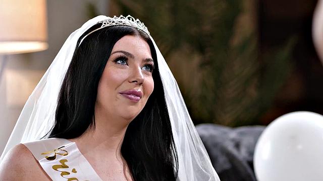 GIRLSWAY - Horny Bride Holly Day Cheats With PAWG Redhead Emma Magnolia During Striptease